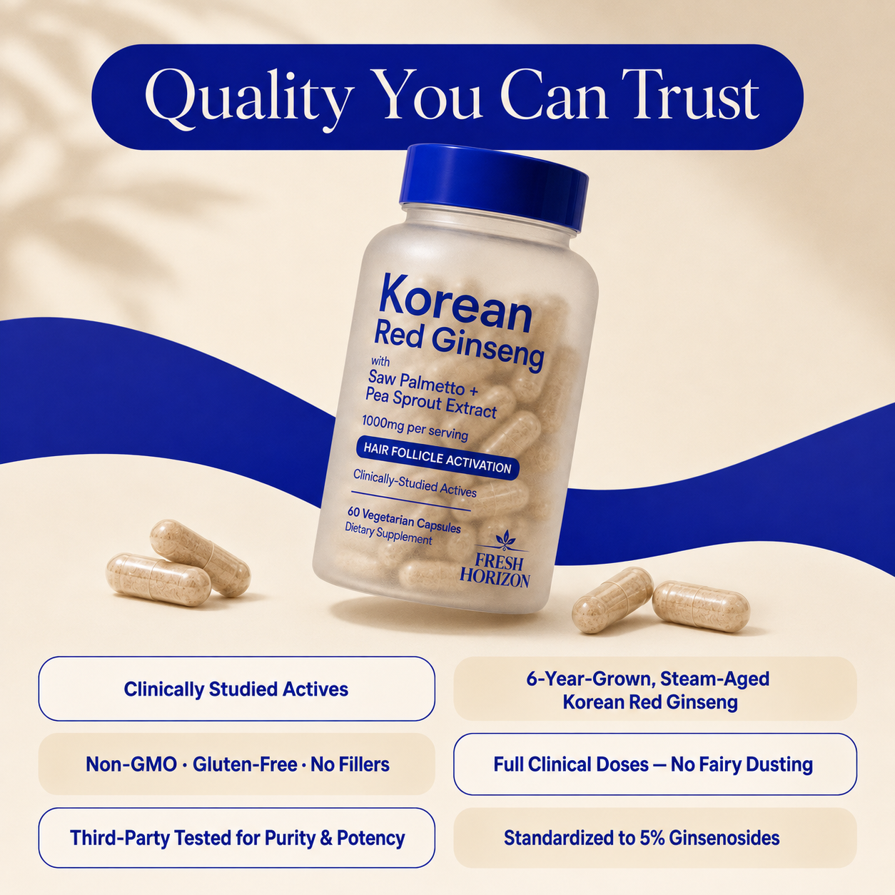 Korean Red Ginseng with Pea Sprout Extract + Saw Palmetto
