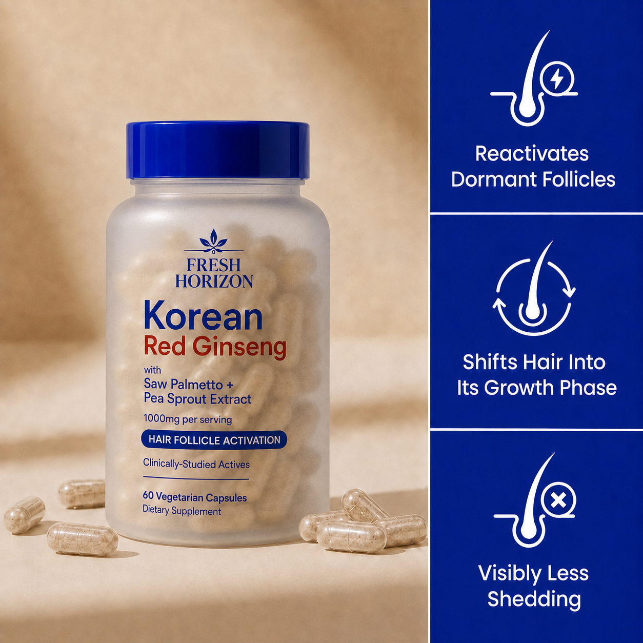 Korean Red Ginseng with Pea Sprout Extract + Saw Palmetto